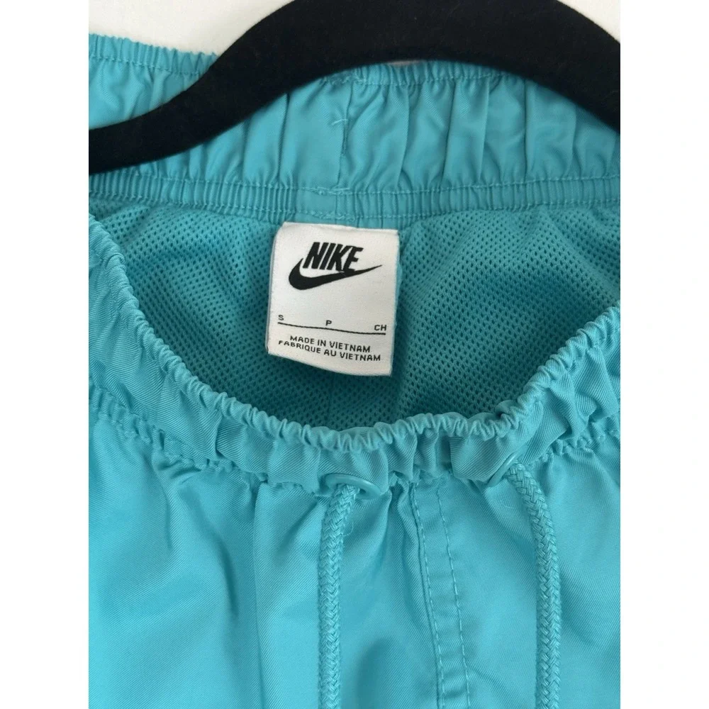 Nike Men's Swim Shorts Size S Solid Blue/Teal Logo Mesh Lined Drawstring